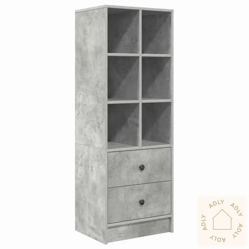 Skrivebord Med Lagring Betonggrå Ingeniørtre