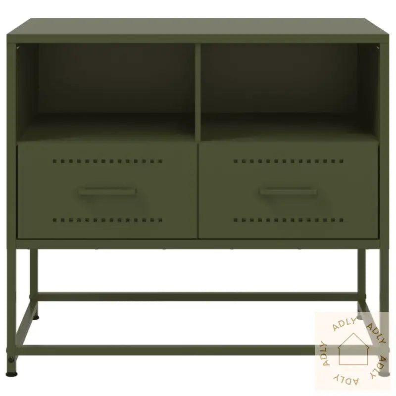 Tv-Benk Olivengrønn 68X39X60,5 Cm Stål