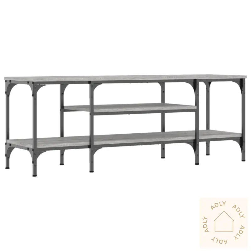 Tv-Benk Grå Sonoma 121X35X45 Cm Konstruert Tre Og Jern