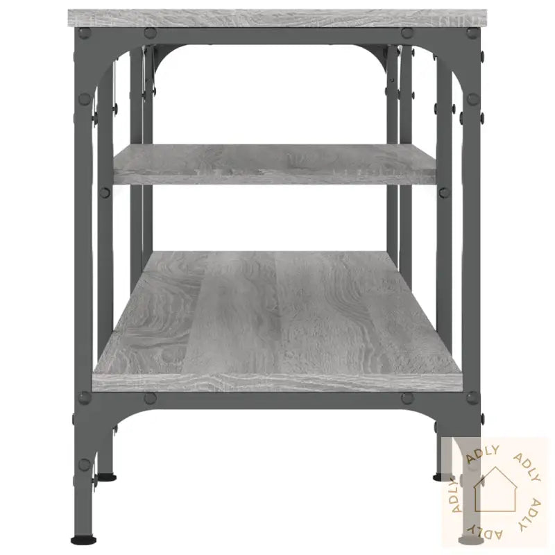 Tv-Benk Grå Sonoma 121X35X45 Cm Konstruert Tre Og Jern