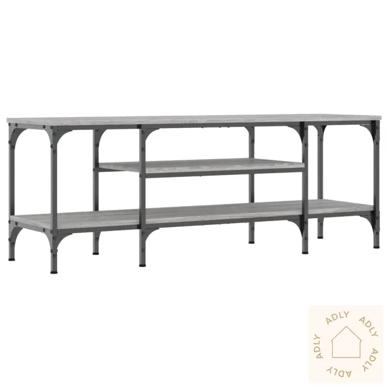 Tv-Benk Grå Sonoma 121X35X45 Cm Konstruert Tre Og Jern
