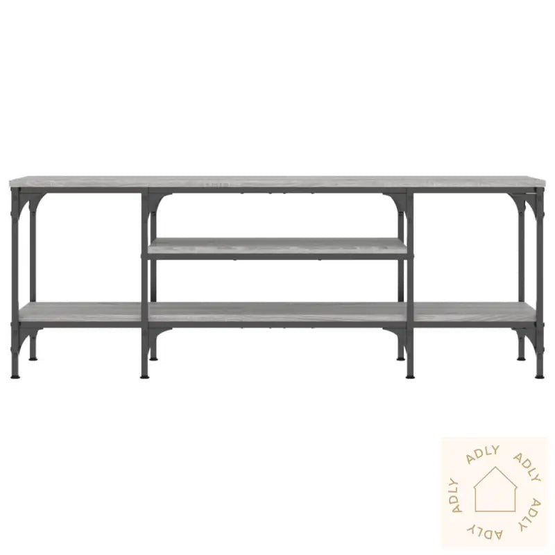 Tv-Benk Grå Sonoma 121X35X45 Cm Konstruert Tre Og Jern