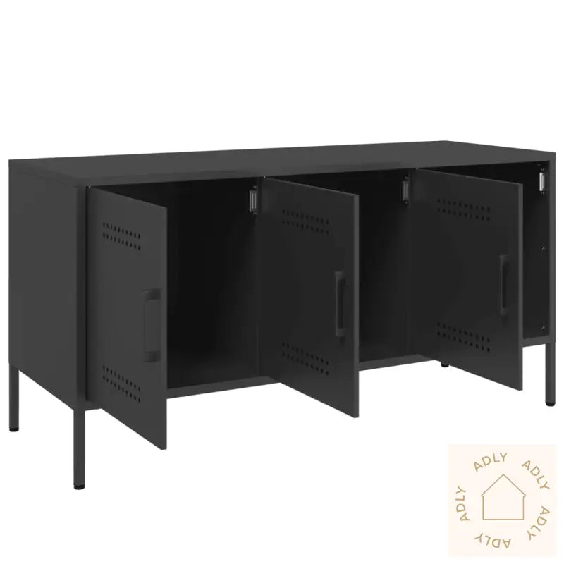 Tv-Benk Svart 100,5X39X50,5 Cm Stål
