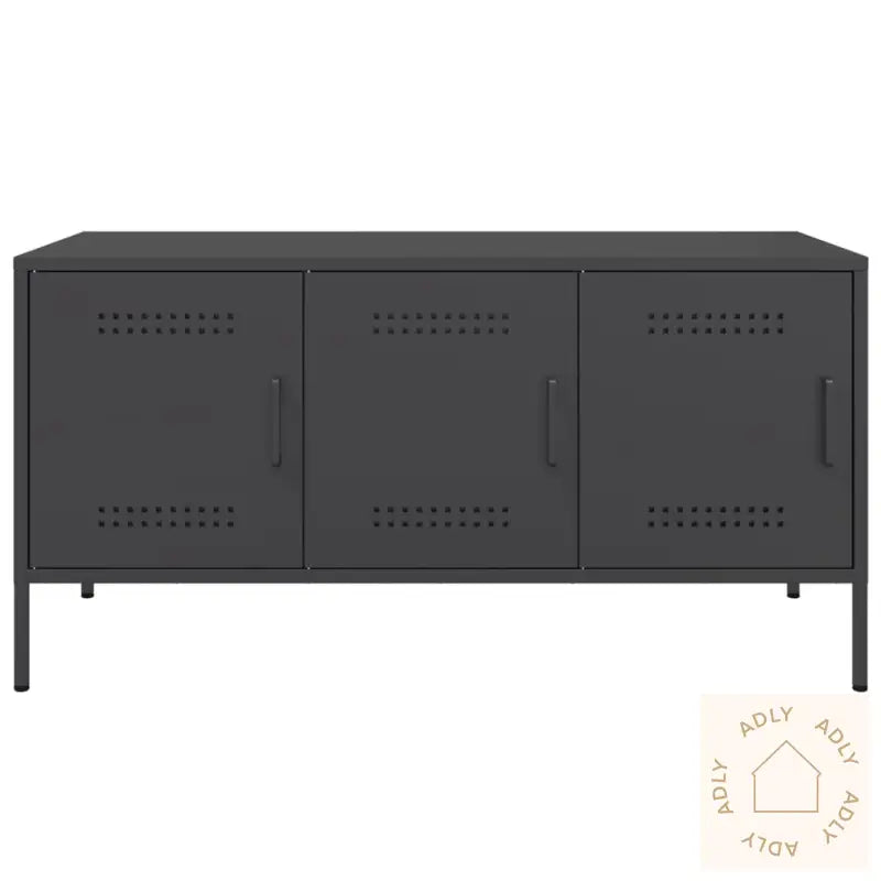 Tv-Benk Svart 100,5X39X50,5 Cm Stål
