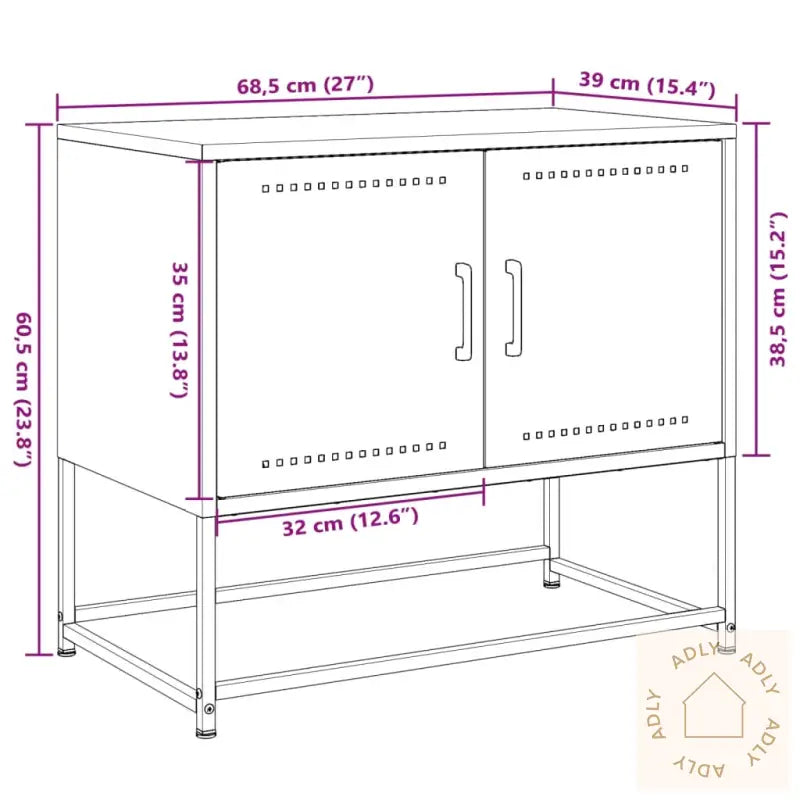 Tv-Benk Antrasitt 68,5X39X60,5 Cm Stål