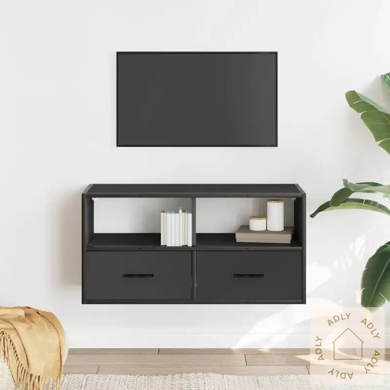 Tv-Benk Svart 80X31X39,5 Cm Konstruert Tre Og Metall