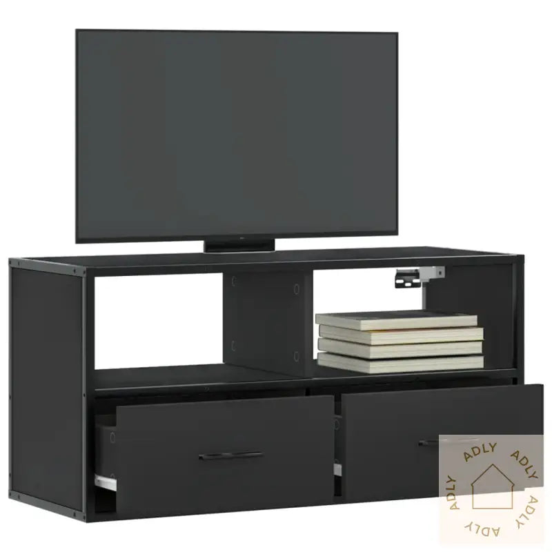 Tv-Benk Svart 80X31X39,5 Cm Konstruert Tre Og Metall