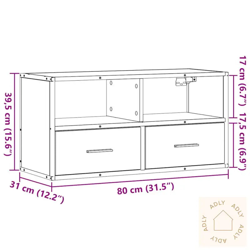 Tv-Benk Svart 80X31X39,5 Cm Konstruert Tre Og Metall