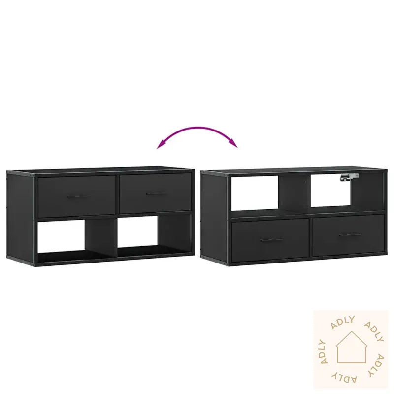 Tv-Benk Svart 80X31X39,5 Cm Konstruert Tre Og Metall