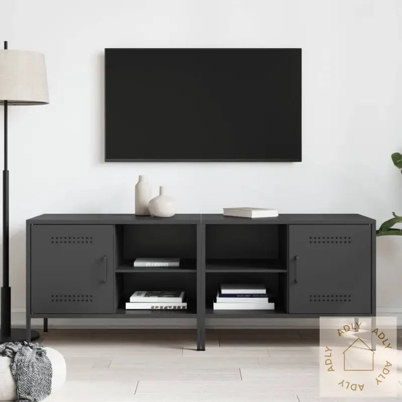 Tv-Benker 2 Stk Svart 68X39X50,5 Cm Stål