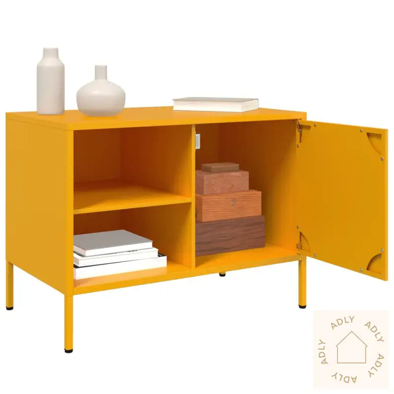 Tv-Benker 2 Stk Sennepsgul 68X39X50,5 Cm Stål