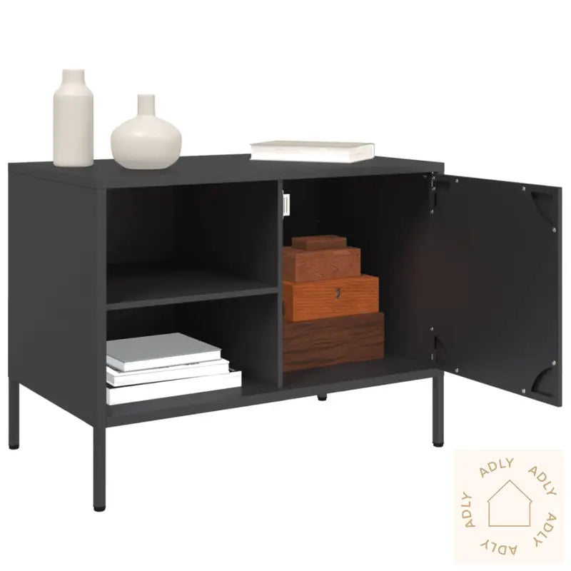 Tv-Benker 2 Stk Svart 68X39X50,5 Cm Stål