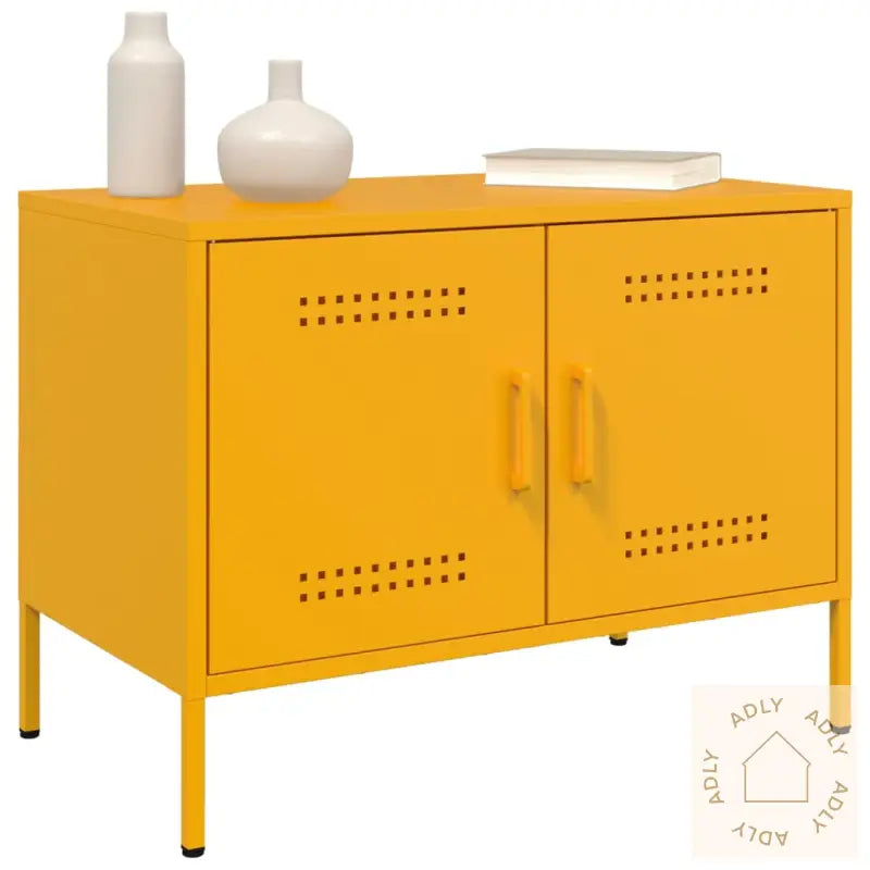 Tv-Benk Sennepsgul 68X39X50,5 Cm Stål