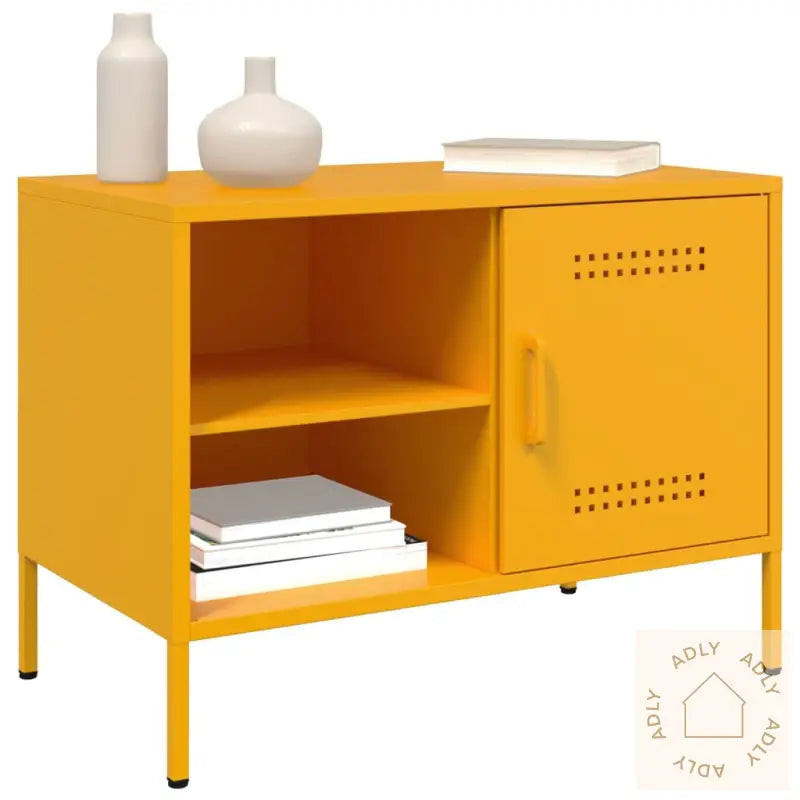 Tv-Benker 2 Stk Sennepsgul 68X39X50,5 Cm Stål