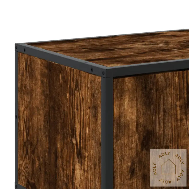 Tv-Benk Røkt Eik 100X35X41 Cm Konstruert Tre Og Metall