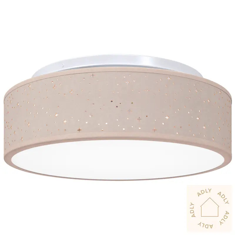 Taklampe Med Stjerneformet Skjerm Gråbrun Ø 38 Cm Stoff E27