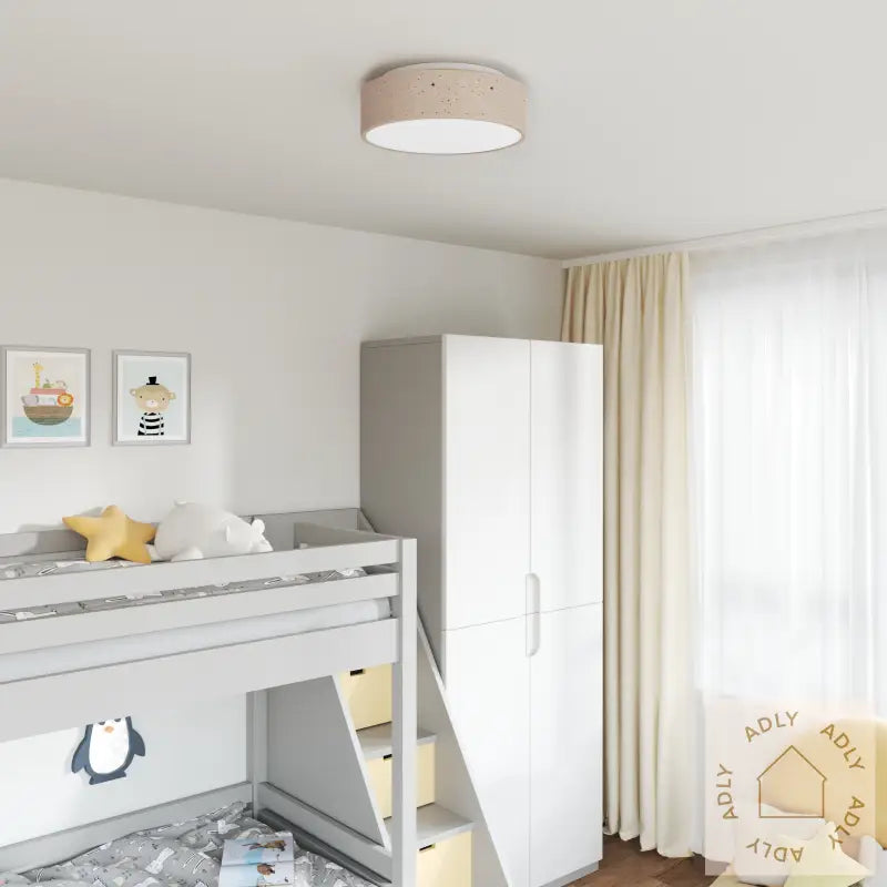 Taklampe Med Stjerneformet Skjerm Gråbrun Ø 38 Cm Stoff E27