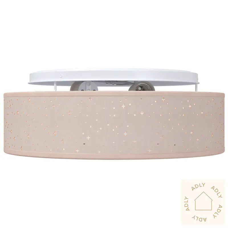 Taklampe Med Stjerneformet Skjerm Gråbrun Ø 38 Cm Stoff E27