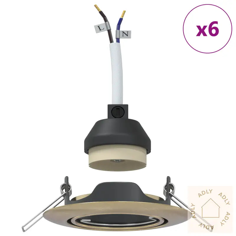 Innfelte Spotlights 6 Stk Runde Gu10 Messing Ø90 Mm Stål