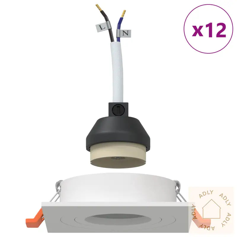 Innpakkede Spotlights 12 Stk Firkantet Gu10 Hvit 91X91 Mm