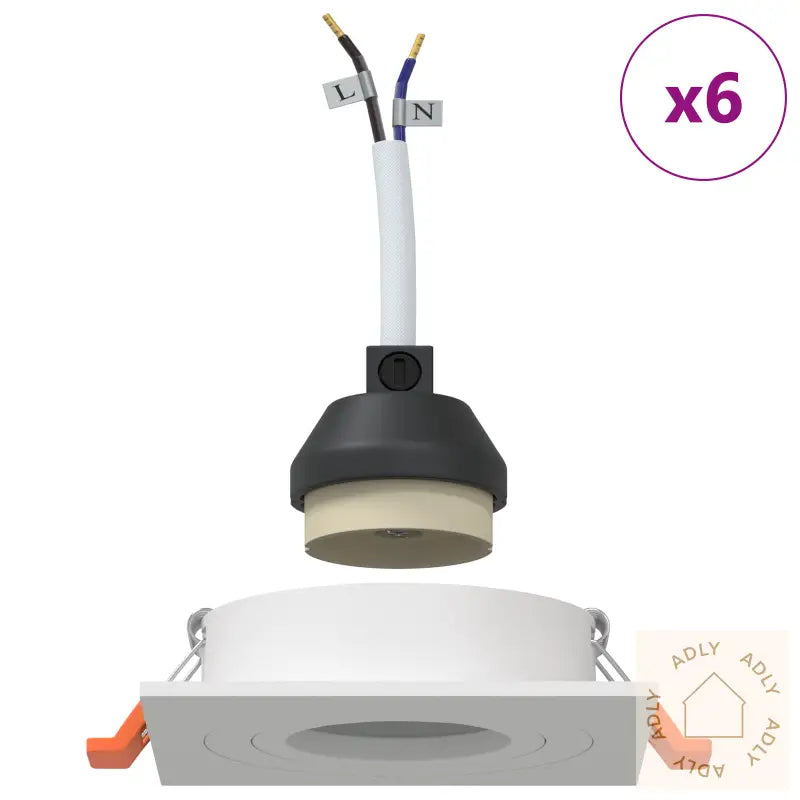 Innpakkede Spotlys 6 Stk Firkant Gu10 Hvit 91X91 Mm