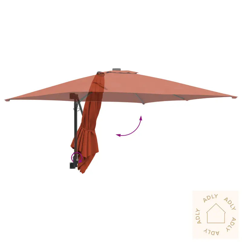 Cantilever-Parasoll Terracotta Polyester Stor Vippbar