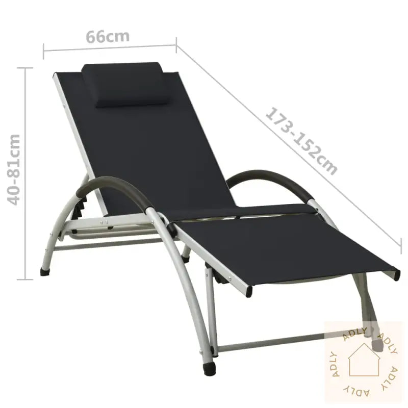 Solseng Med Pute Textilene Svart