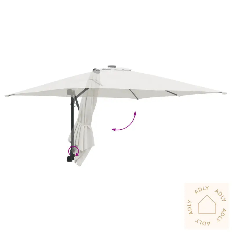 Uteplassparasoll Sand Polyester, Aluminium Stor Sammenleggbar