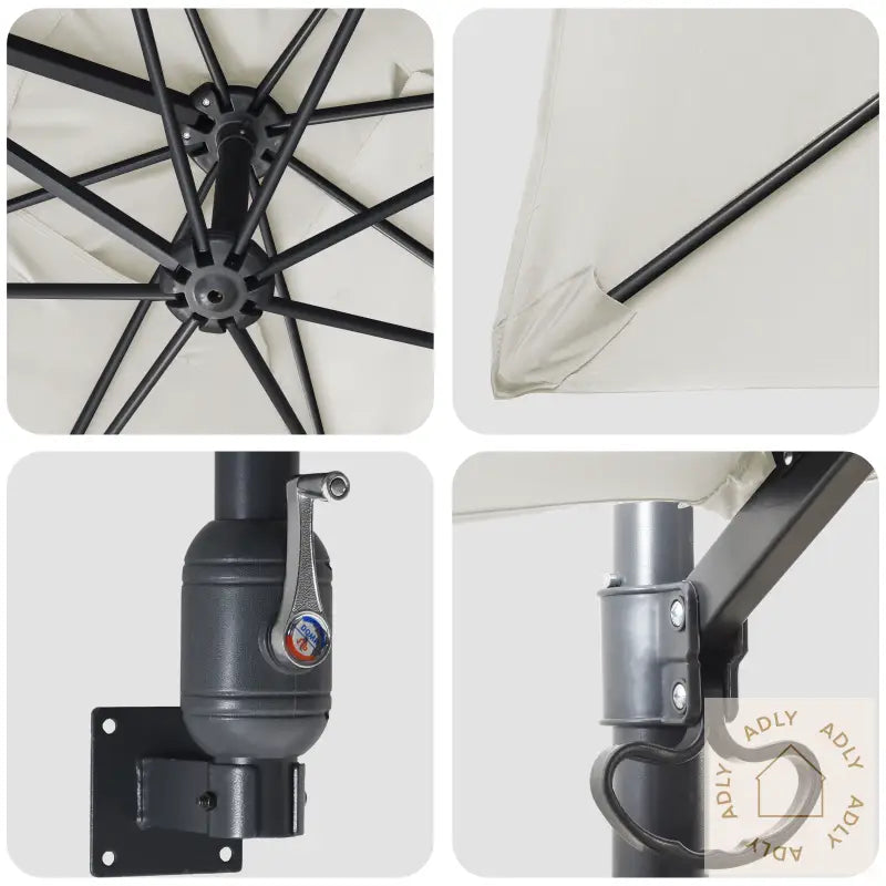 Uteplassparasoll Sand Polyester, Aluminium Stor Sammenleggbar