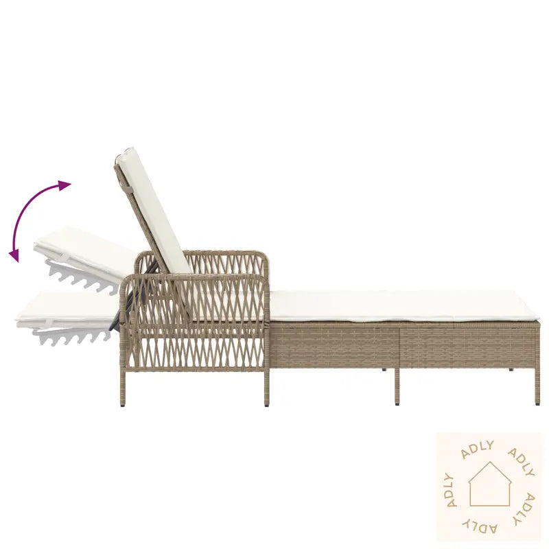 Solsengsett Sett Med 3 Beige Og Kremhvit Pe Rotting, Metall