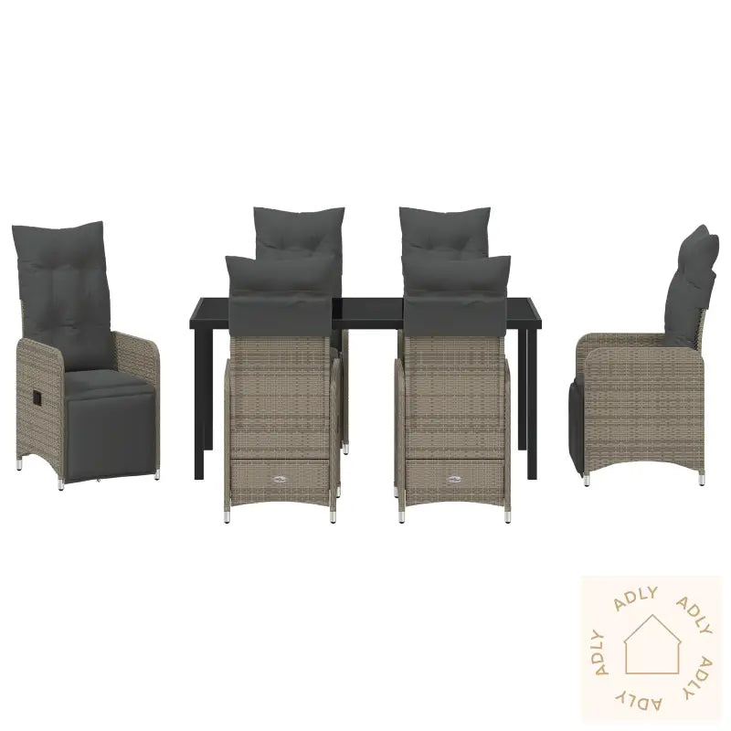 7 Delt Hage Spisegruppe Med Puter Beige Poly Rotting