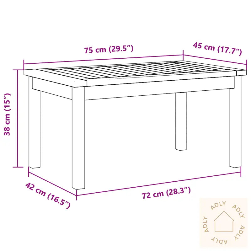 M Kaffebord 75X40X38 Cm Solid Akasietre