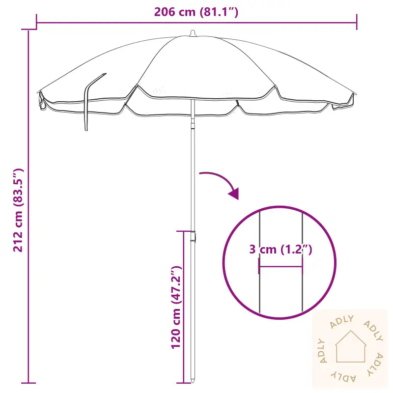 Strandparasoll Med Aluminiumpole Kamuflasje 240 Cm
