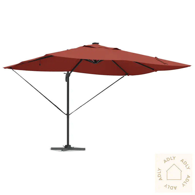 Kantilever Roma Parasol Med Led-Er Terrakotta 352X251X265 Cm Aluminium