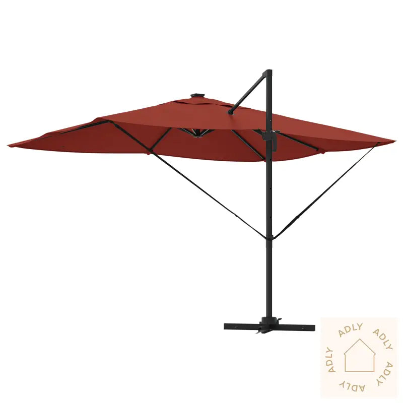 Kantilever Roma Parasol Med Led-Er Terrakotta 352X251X265 Cm Aluminium