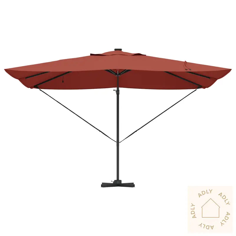 Kantilever Roma Parasol Med Led-Er Terrakotta 352X251X265 Cm Aluminium