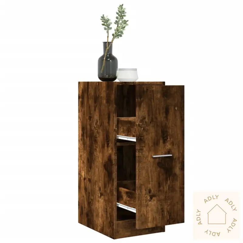 Apotekskap Røkt Eik 30X41X77,5 Cm Konstruert Tre
