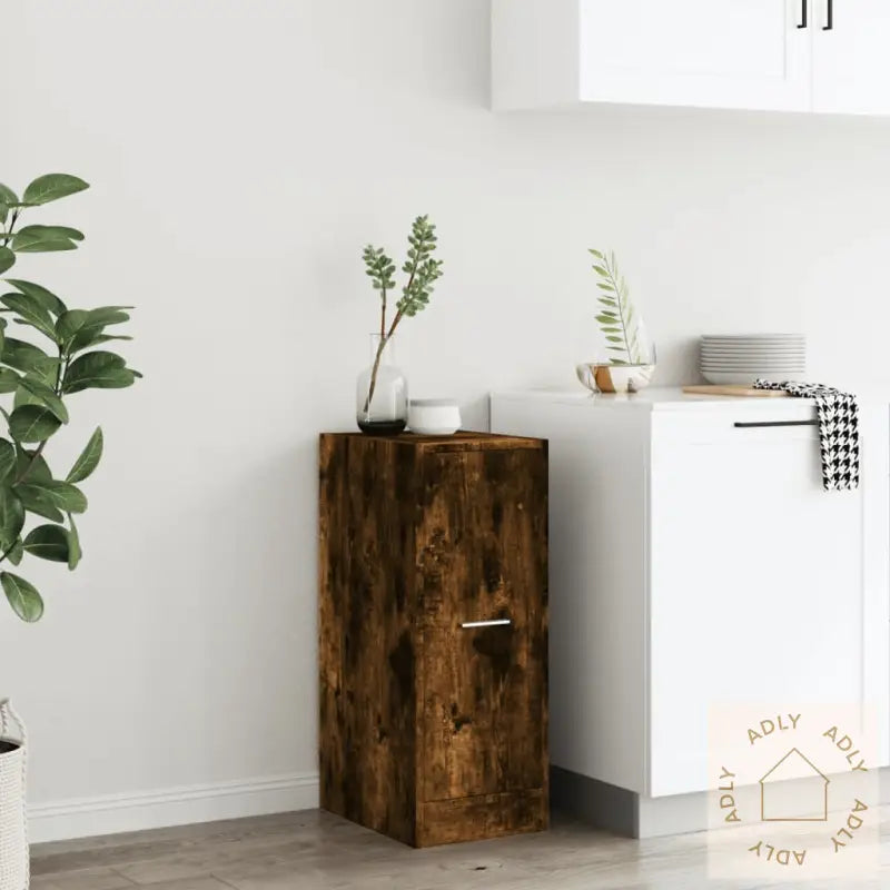 Apotekskap Røkt Eik 30X41X77,5 Cm Konstruert Tre