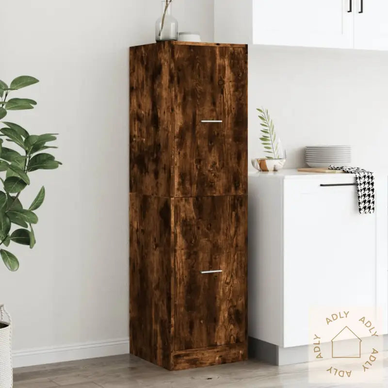 Apotekskap Røkt Eik 40X41X144,5 Cm Konstruert Tre