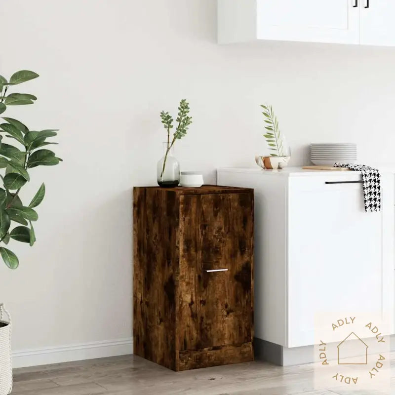 Apotekskap Røkt Eik 40X41X77,5 Cm Konstruert Tre