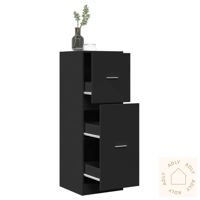 Apotekskap Svart 40X41X118 Cm Konstruert Tre