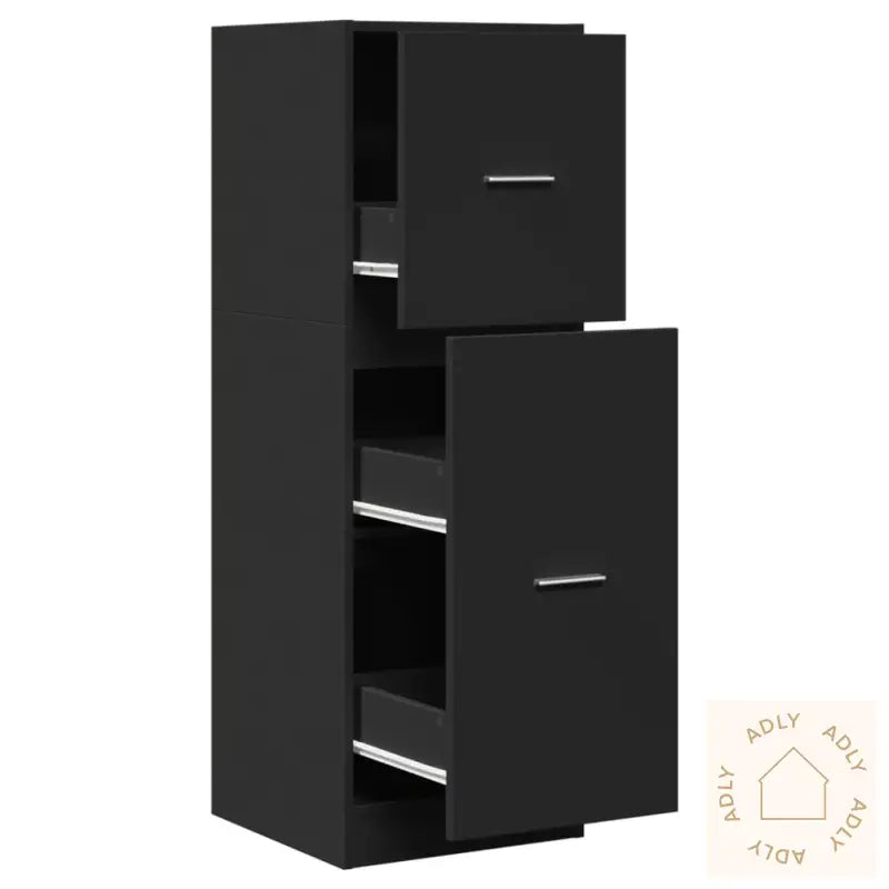 Apotekskap Svart 40X41X118 Cm Konstruert Tre