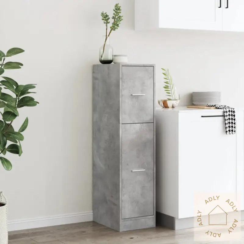 Apotekskap Betonggrå 30X41X118 Cm Konstruert Tre