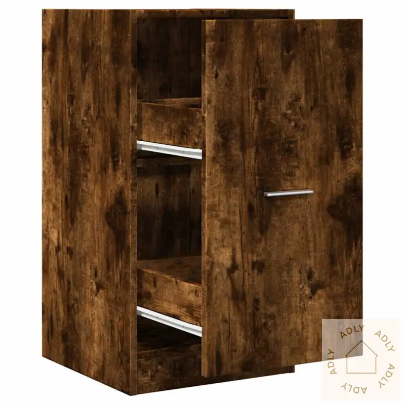 Apotekskap Røkt Eik 40X41X77,5 Cm Konstruert Tre