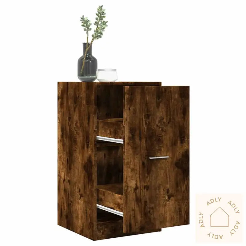 Apotekskap Røkt Eik 40X41X77,5 Cm Konstruert Tre