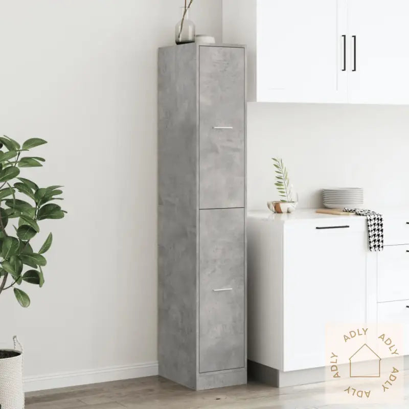 Apotekskap Betonggrå 30X41X174,5 Cm Konstruert Tre
