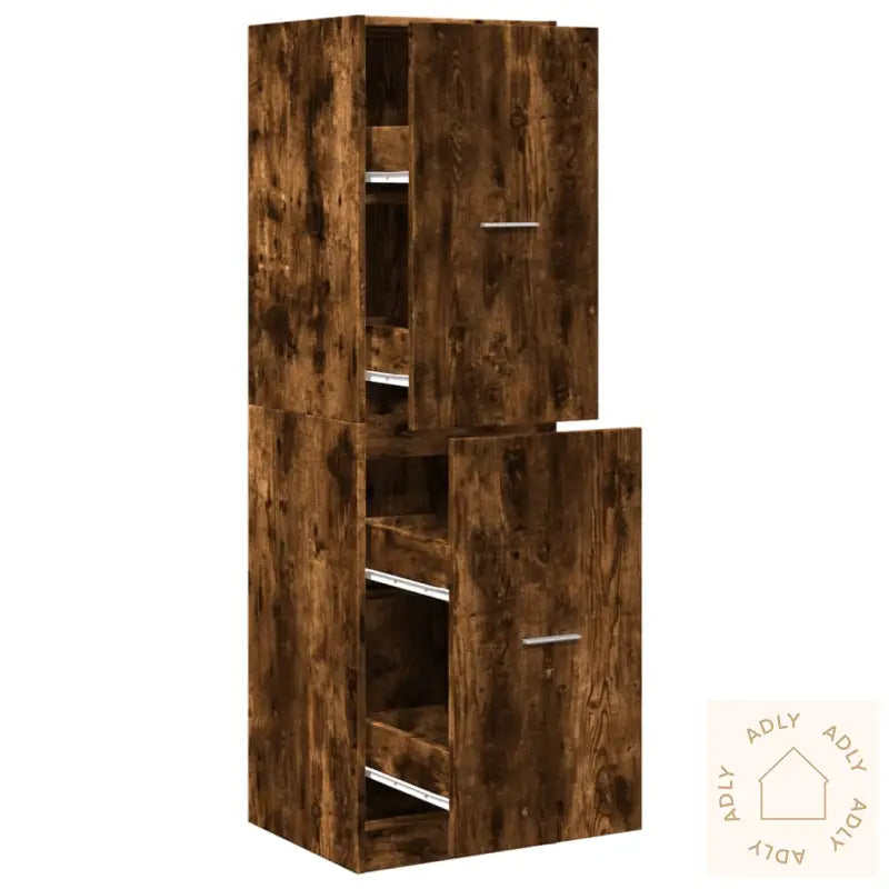 Apotekskap Røkt Eik 40X41X144,5 Cm Konstruert Tre