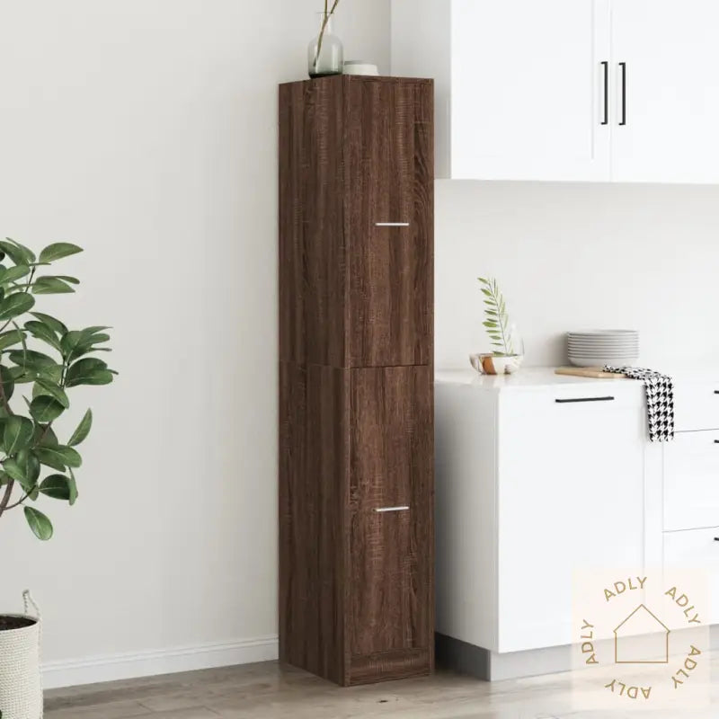 Apotekskap Brun Eik 30X41X174,5 Cm Konstruert Tre