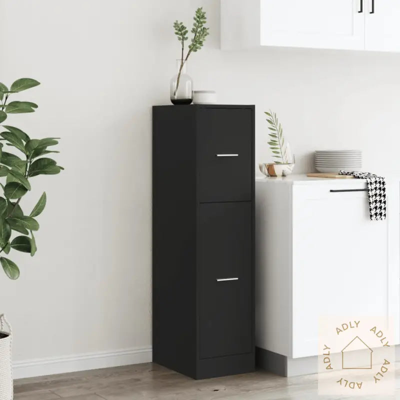 Apotekskap Svart 30X41X118 Cm Konstruert Tre