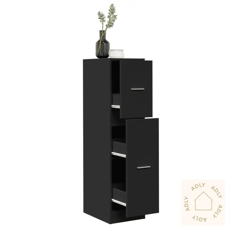 Apotekskap Svart 30X41X118 Cm Konstruert Tre